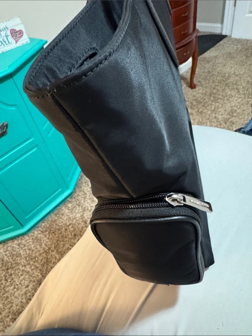 Michael Kors Black Nylon Laptop Tote with Front Pocket